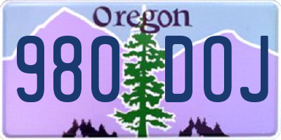 OR license plate 980DOJ