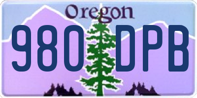 OR license plate 980DPB