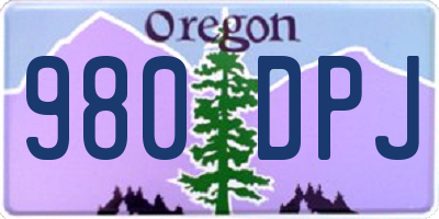 OR license plate 980DPJ