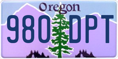 OR license plate 980DPT