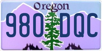 OR license plate 980DQC