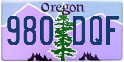 OR license plate 980DQF