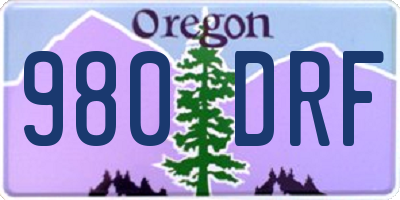 OR license plate 980DRF