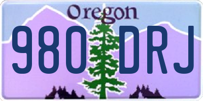 OR license plate 980DRJ