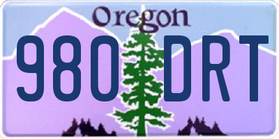 OR license plate 980DRT