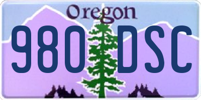 OR license plate 980DSC