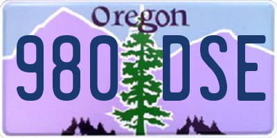 OR license plate 980DSE