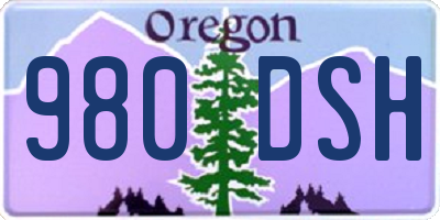 OR license plate 980DSH