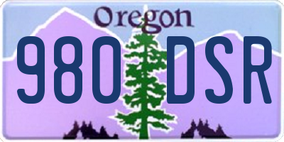 OR license plate 980DSR