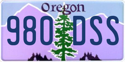 OR license plate 980DSS