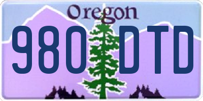 OR license plate 980DTD