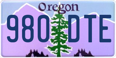 OR license plate 980DTE