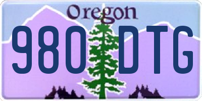 OR license plate 980DTG