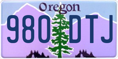 OR license plate 980DTJ