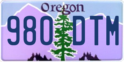 OR license plate 980DTM