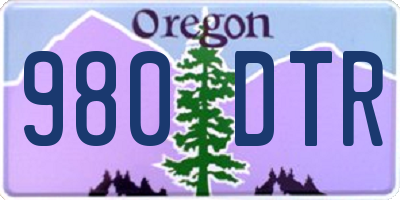 OR license plate 980DTR