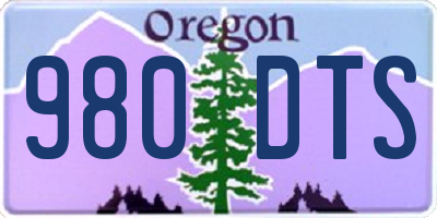 OR license plate 980DTS