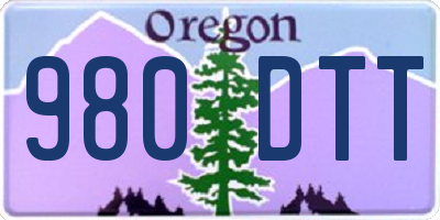 OR license plate 980DTT