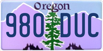 OR license plate 980DUC