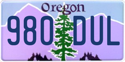 OR license plate 980DUL