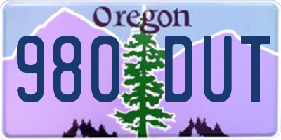 OR license plate 980DUT