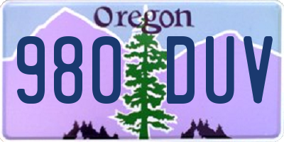 OR license plate 980DUV