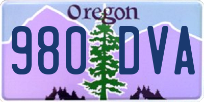 OR license plate 980DVA