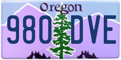 OR license plate 980DVE