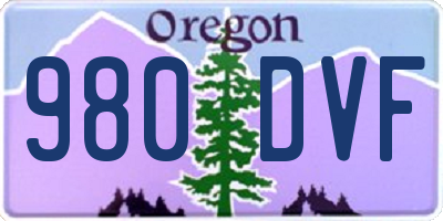 OR license plate 980DVF