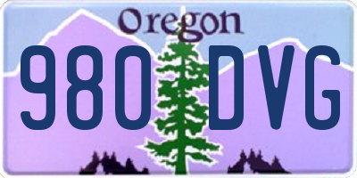OR license plate 980DVG