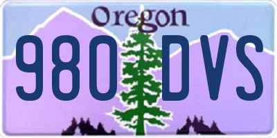 OR license plate 980DVS