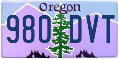 OR license plate 980DVT