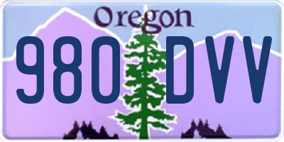 OR license plate 980DVV