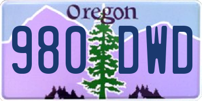 OR license plate 980DWD