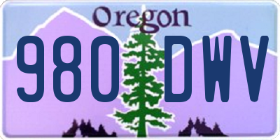 OR license plate 980DWV
