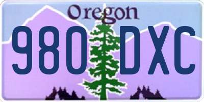 OR license plate 980DXC