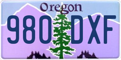 OR license plate 980DXF