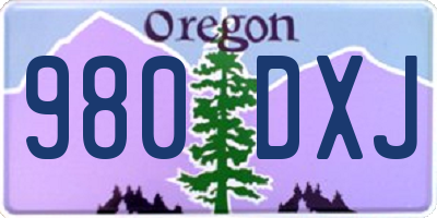 OR license plate 980DXJ