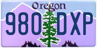 OR license plate 980DXP