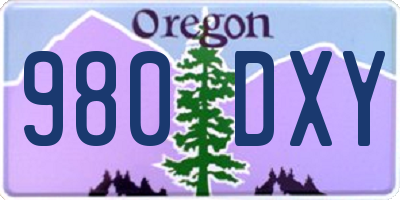 OR license plate 980DXY