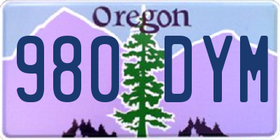 OR license plate 980DYM