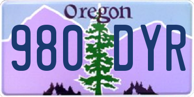 OR license plate 980DYR