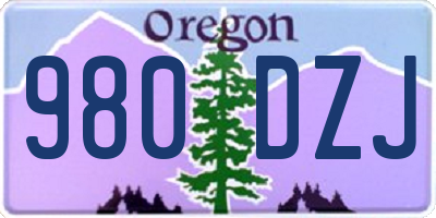 OR license plate 980DZJ