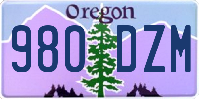 OR license plate 980DZM