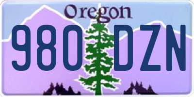 OR license plate 980DZN