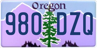 OR license plate 980DZQ