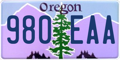 OR license plate 980EAA