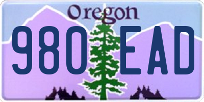 OR license plate 980EAD