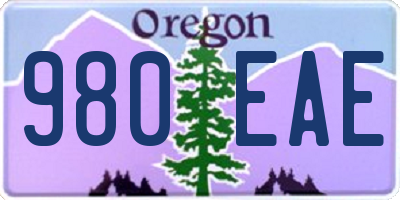 OR license plate 980EAE
