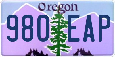 OR license plate 980EAP